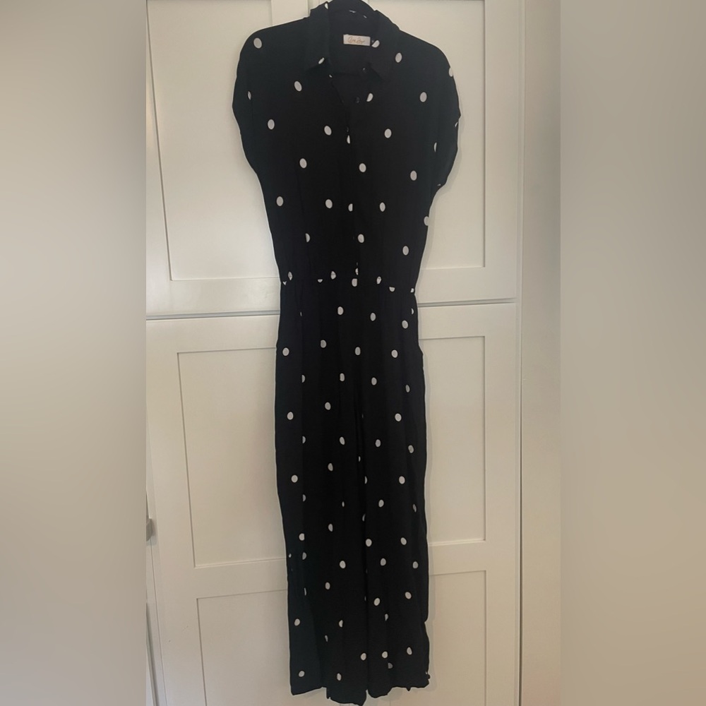 Ava Sky/Fighting Eel Polka Dots in Paree Jumpsuit